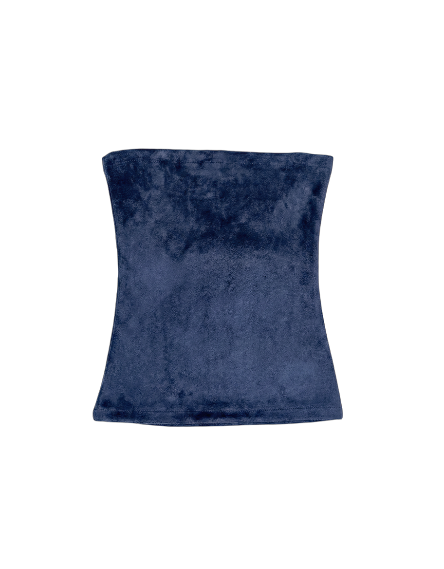 Navy Velvet Tube Top