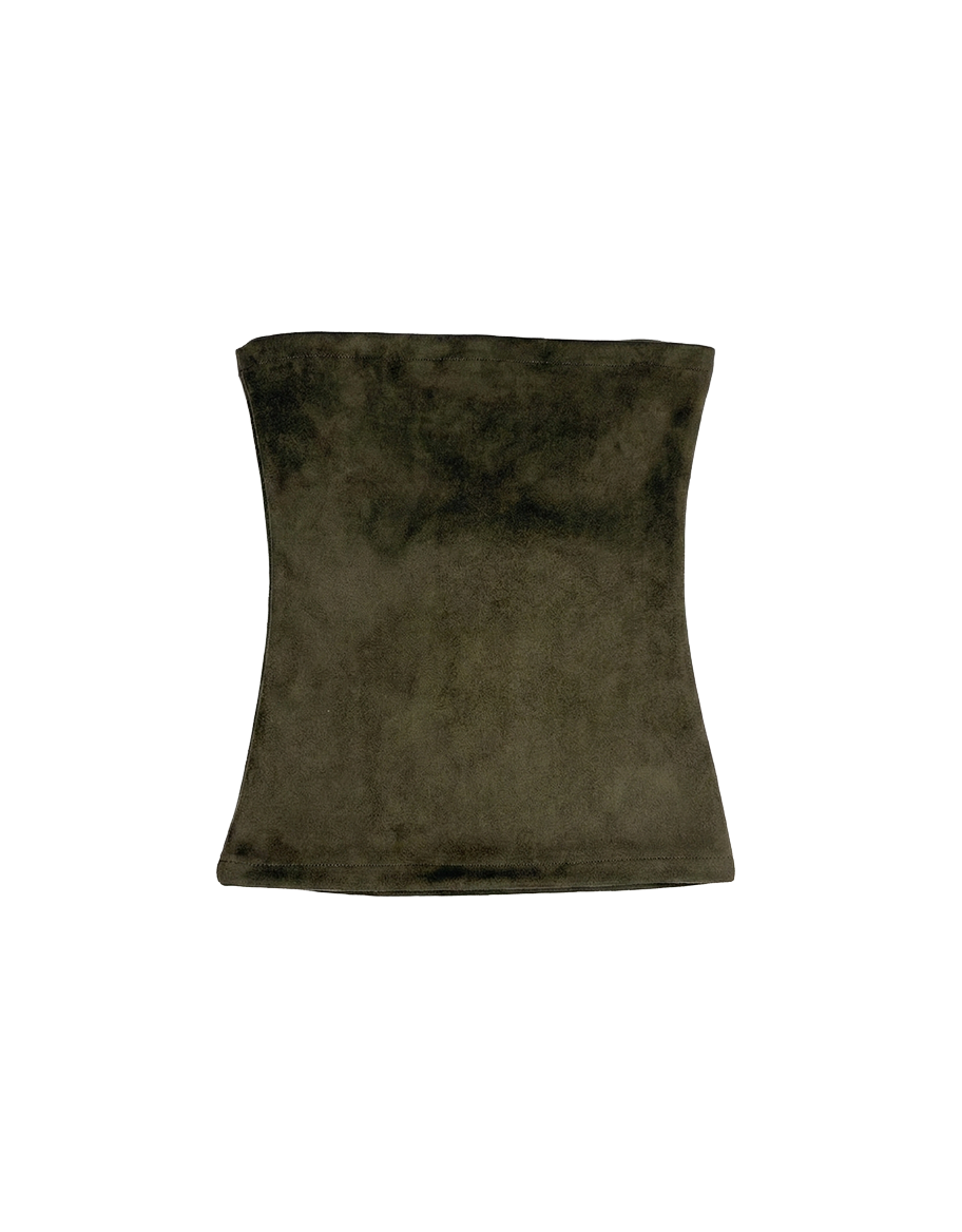 Olive Velvet Tube Top