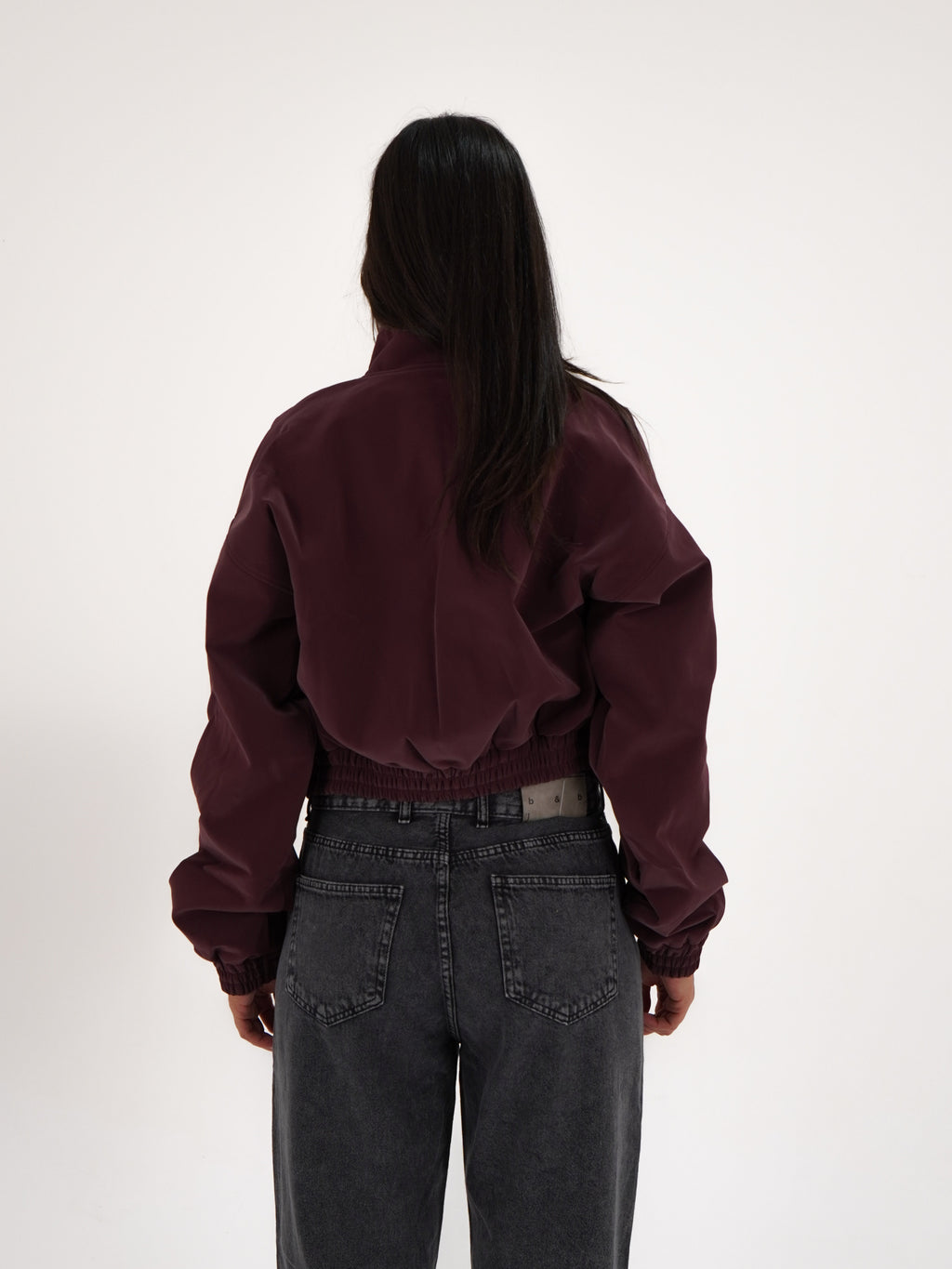 Burgandy Cropped Leather Jacket