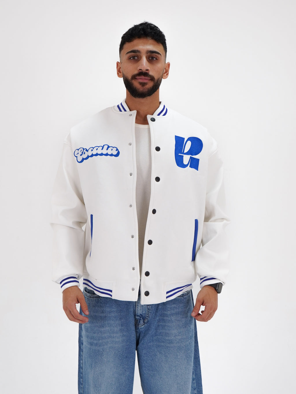 Auraholic White Varsity Jacket