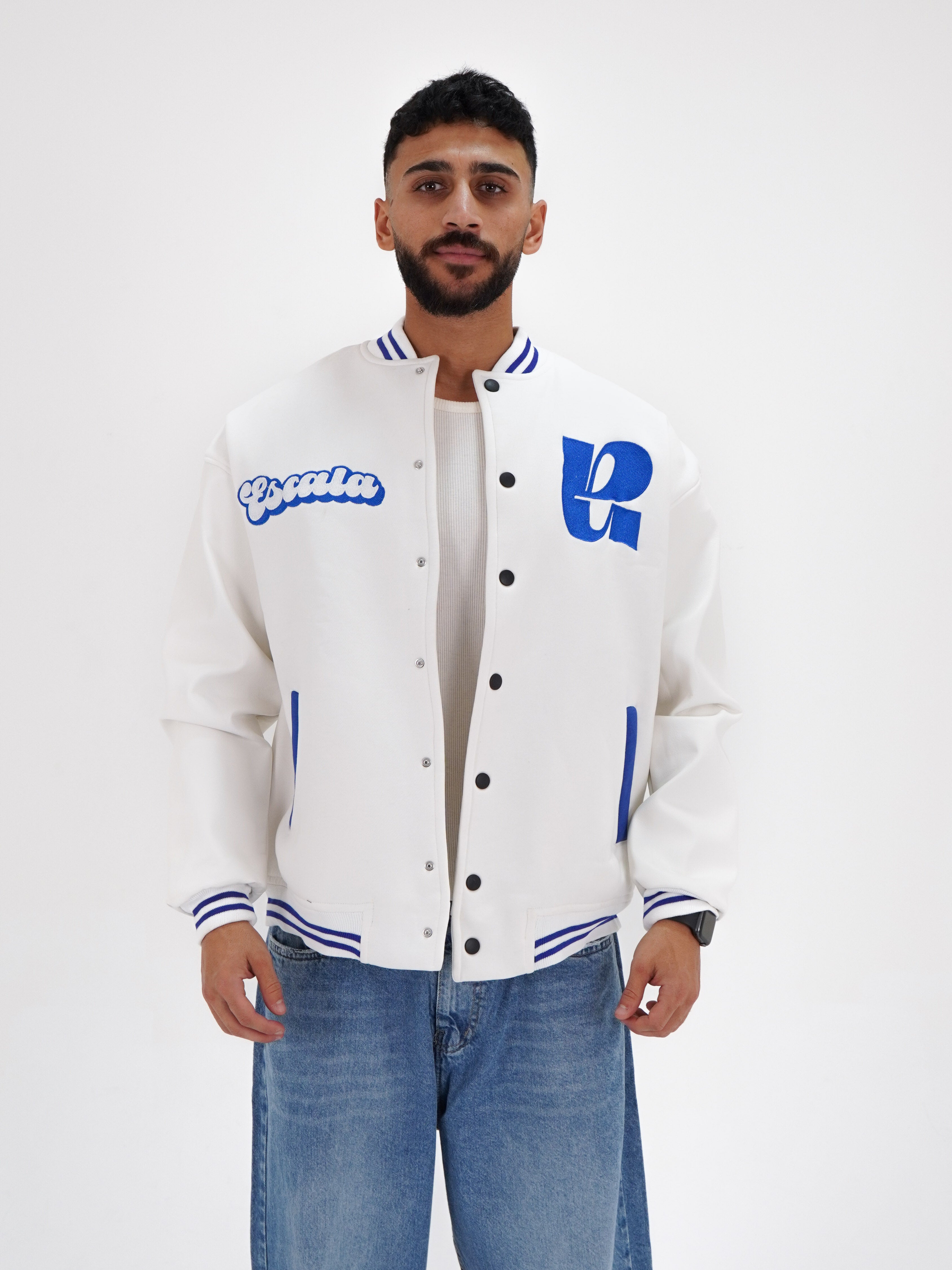 Auraholic White Varsity Jacket