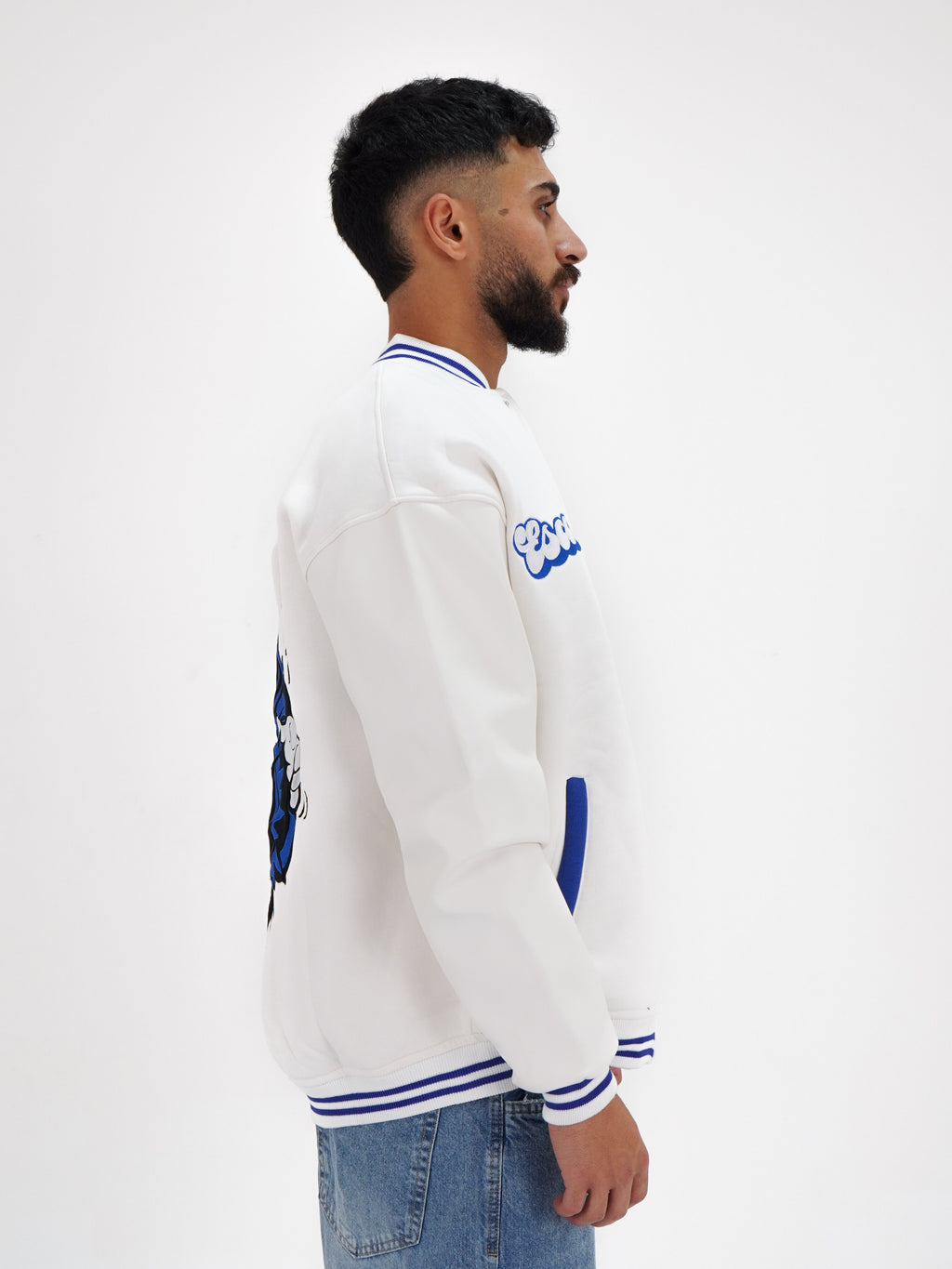 Auraholic White Varsity Jacket