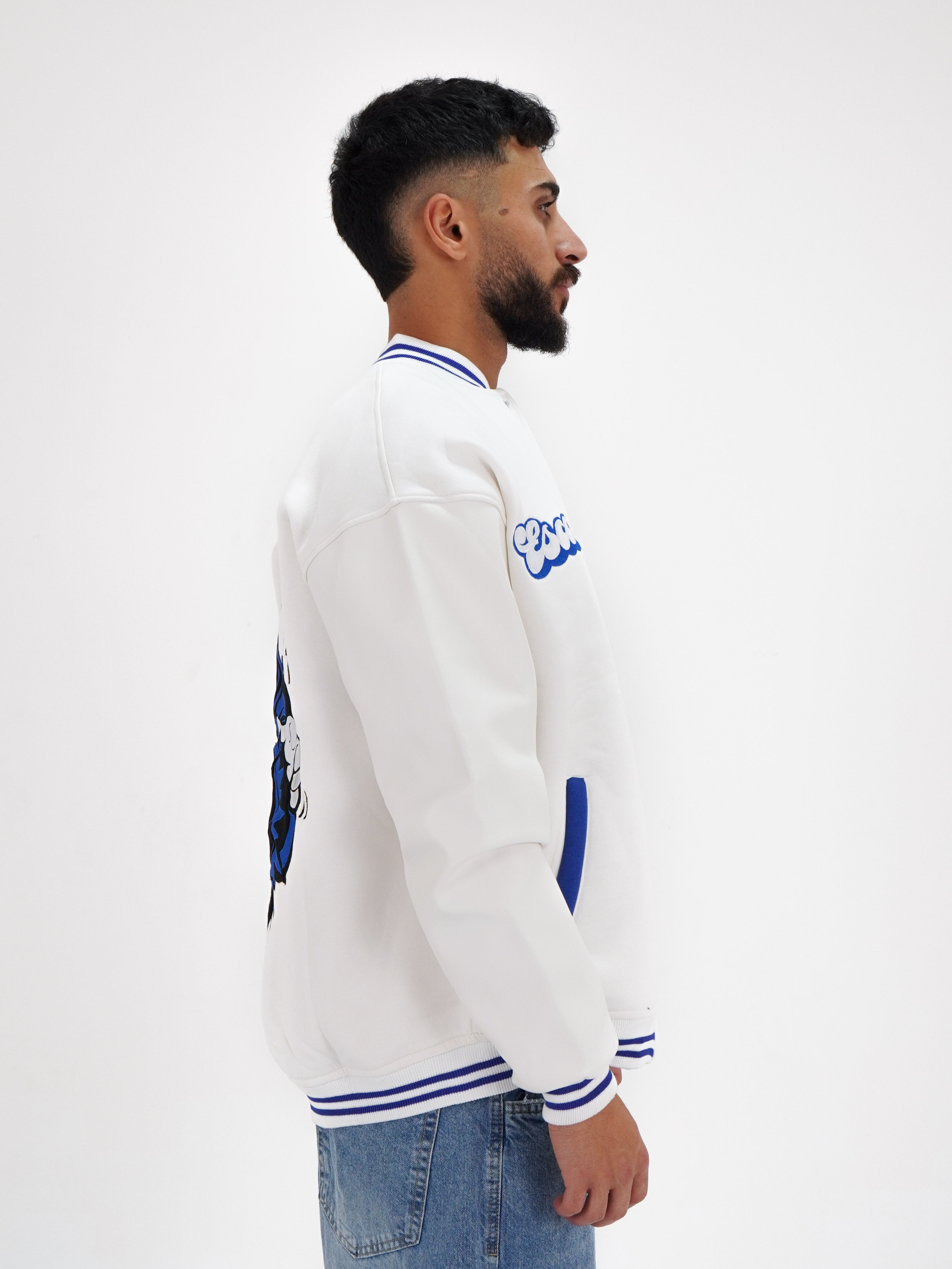 Auraholic White Varsity Jacket