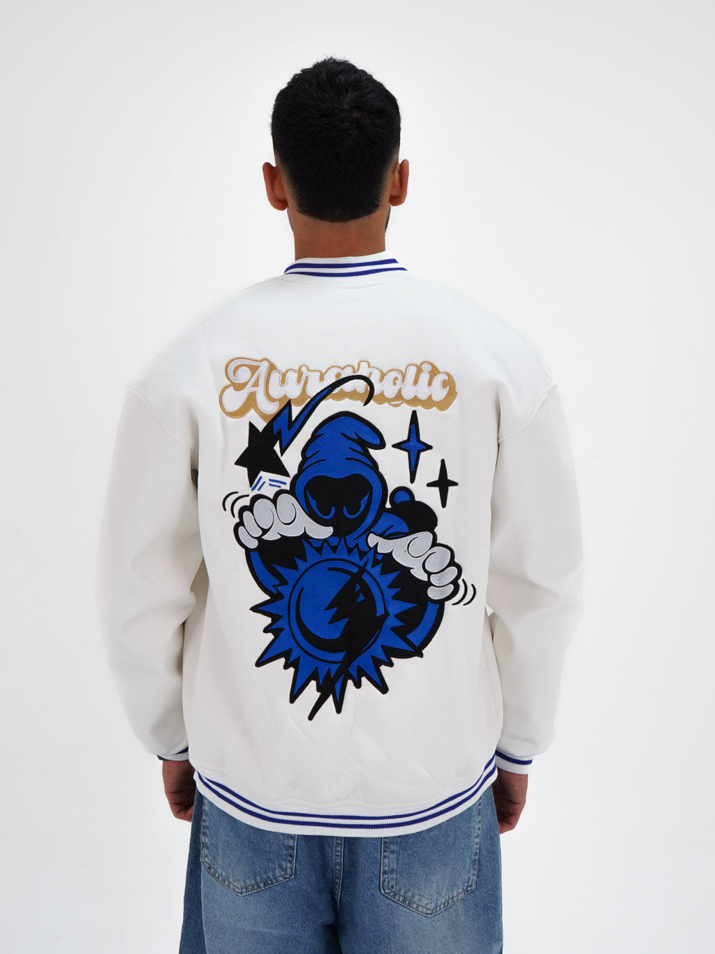 Auraholic White Varsity Jacket