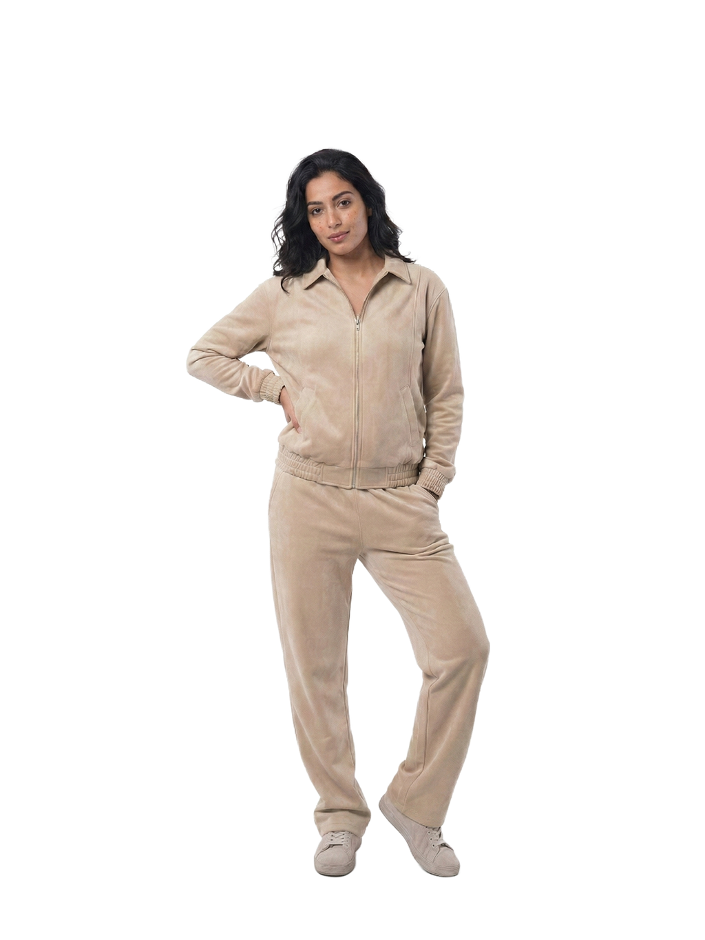 Nude Suede Tracksuit