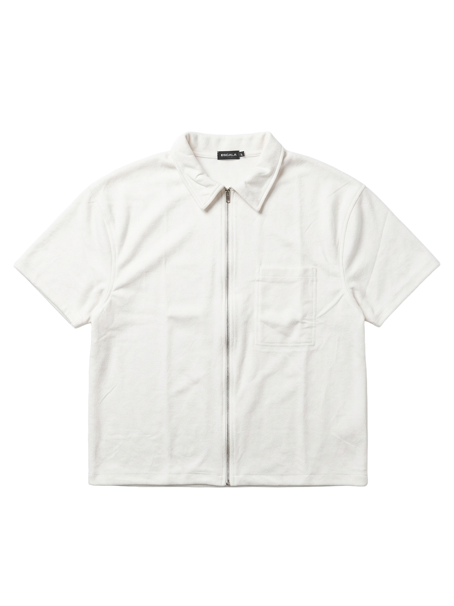 Off-white Velvet Zip-Up Shirt