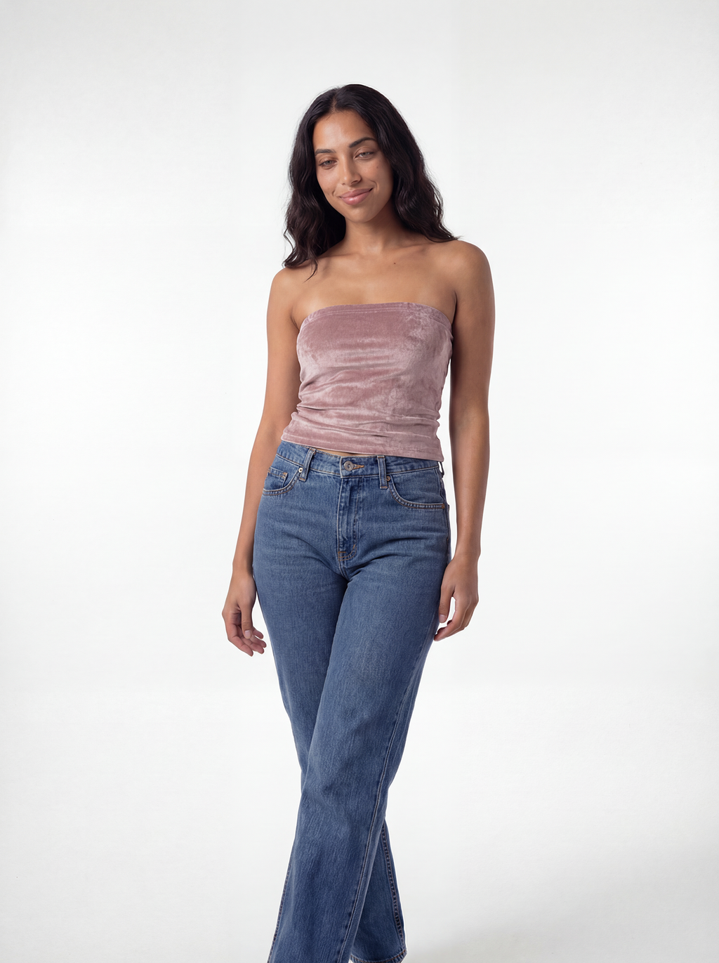 Pink Velvet Tube Top