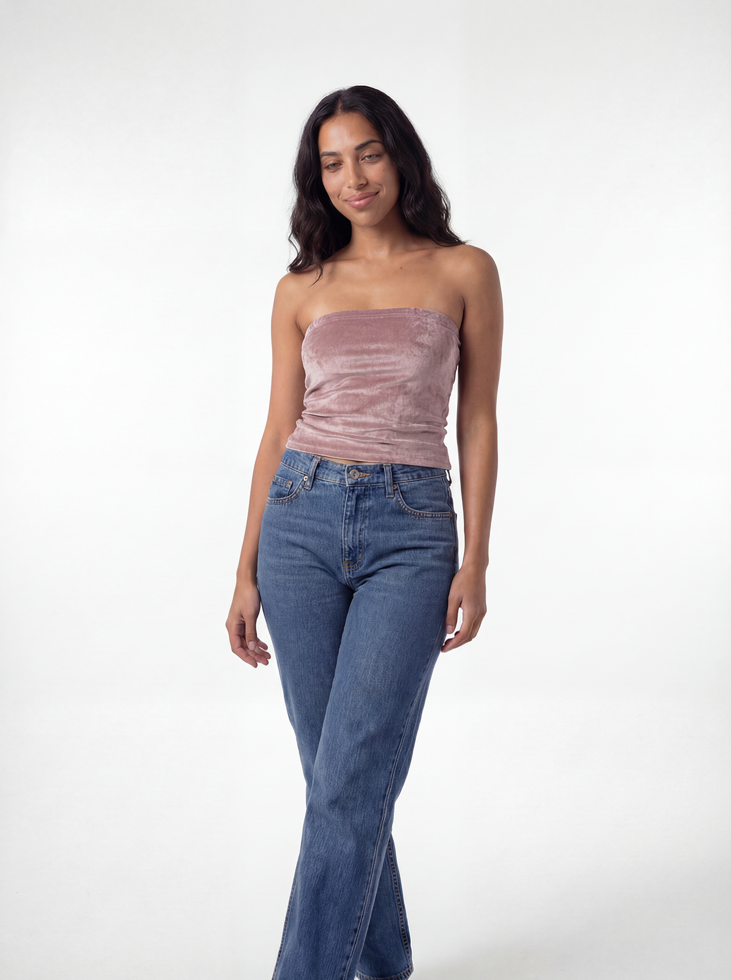 Pink Velvet Tube Top