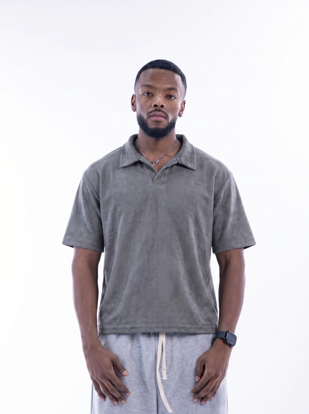 Grey Velvet Polo T-shirt – Escala