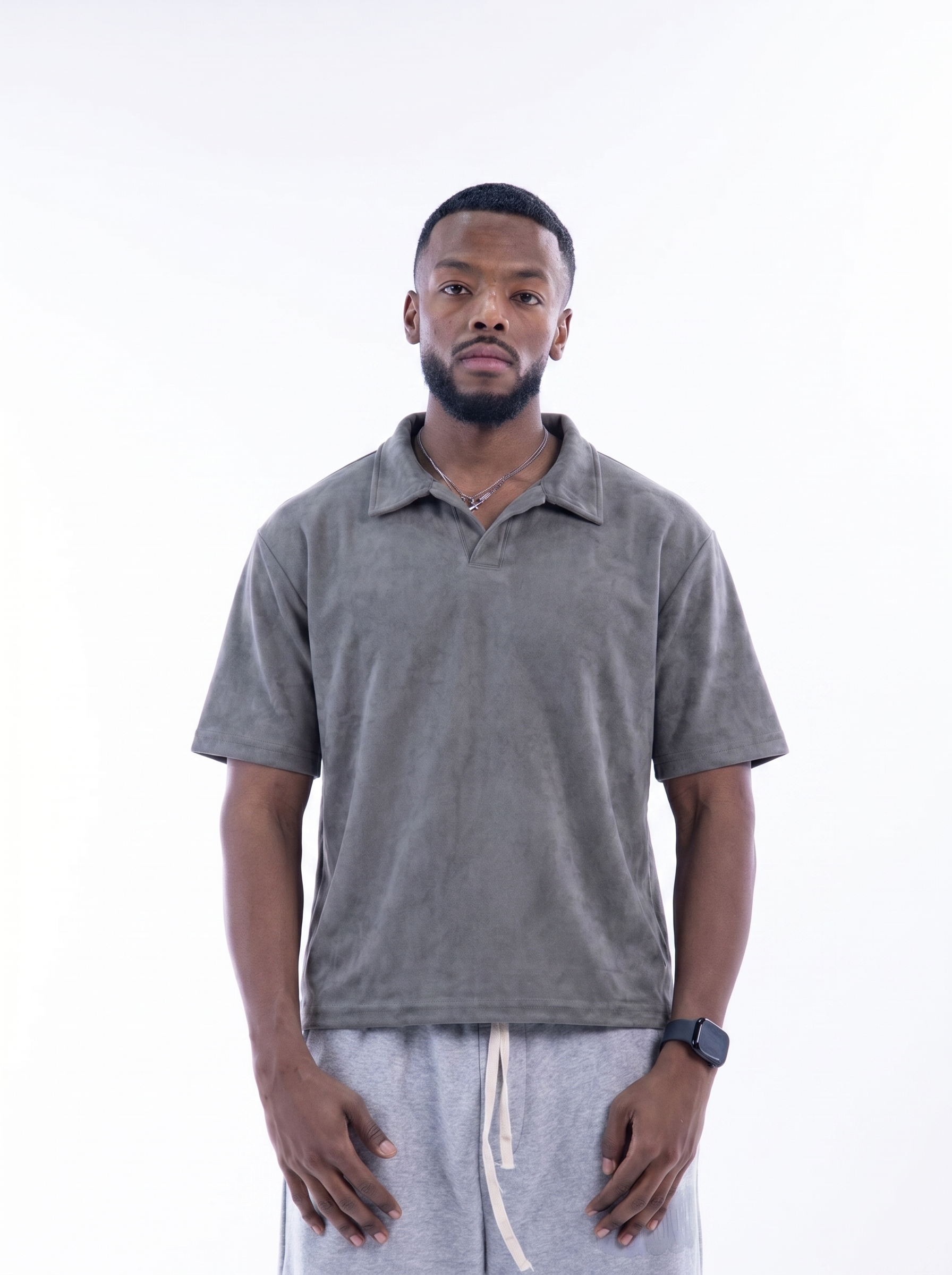 Grey Velvet Polo T-shirt – Escala