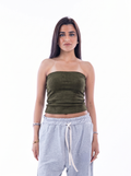 Olive Velvet Tube Top – Escala