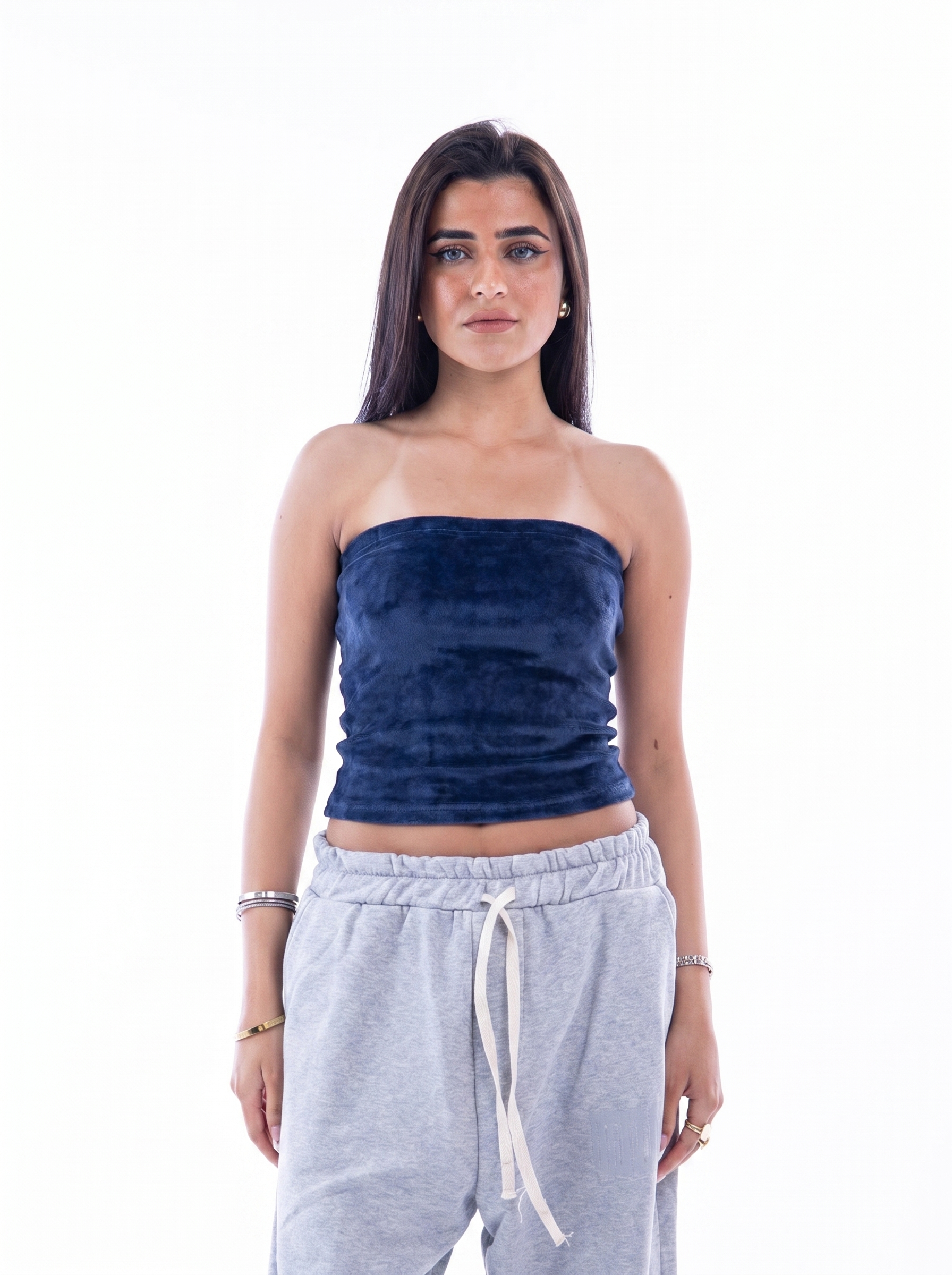 Navy Velvet Tube Top – Escala